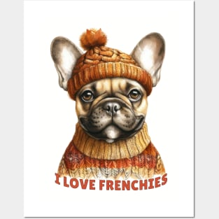 I love frenchies dog portrait of french bulldog Posters and Art